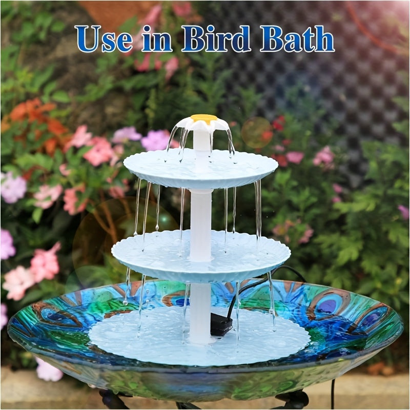 3.5W Solar Bird Bath Fountain Set Upgraded DIY Solar Fountain Detachable for Bird Bath Water Basin Garden Patio Pool Outdoor