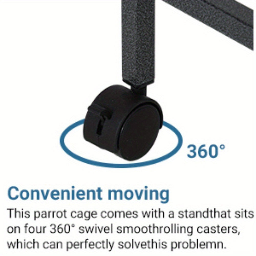 MERXENG Parrot Playstand With Wheels Heavy Duty Center