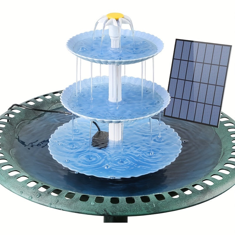 3.5W Solar Bird Bath Fountain Set Upgraded DIY Solar Fountain Detachable for Bird Bath Water Basin Garden Patio Pool Outdoor