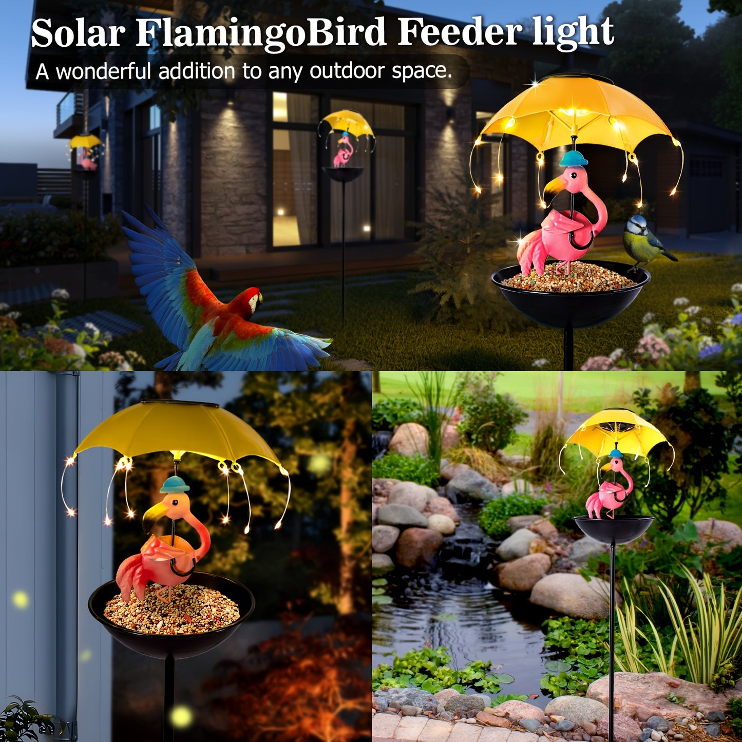 Solar Powered Animal Statue Light Hummingbird Squirrel