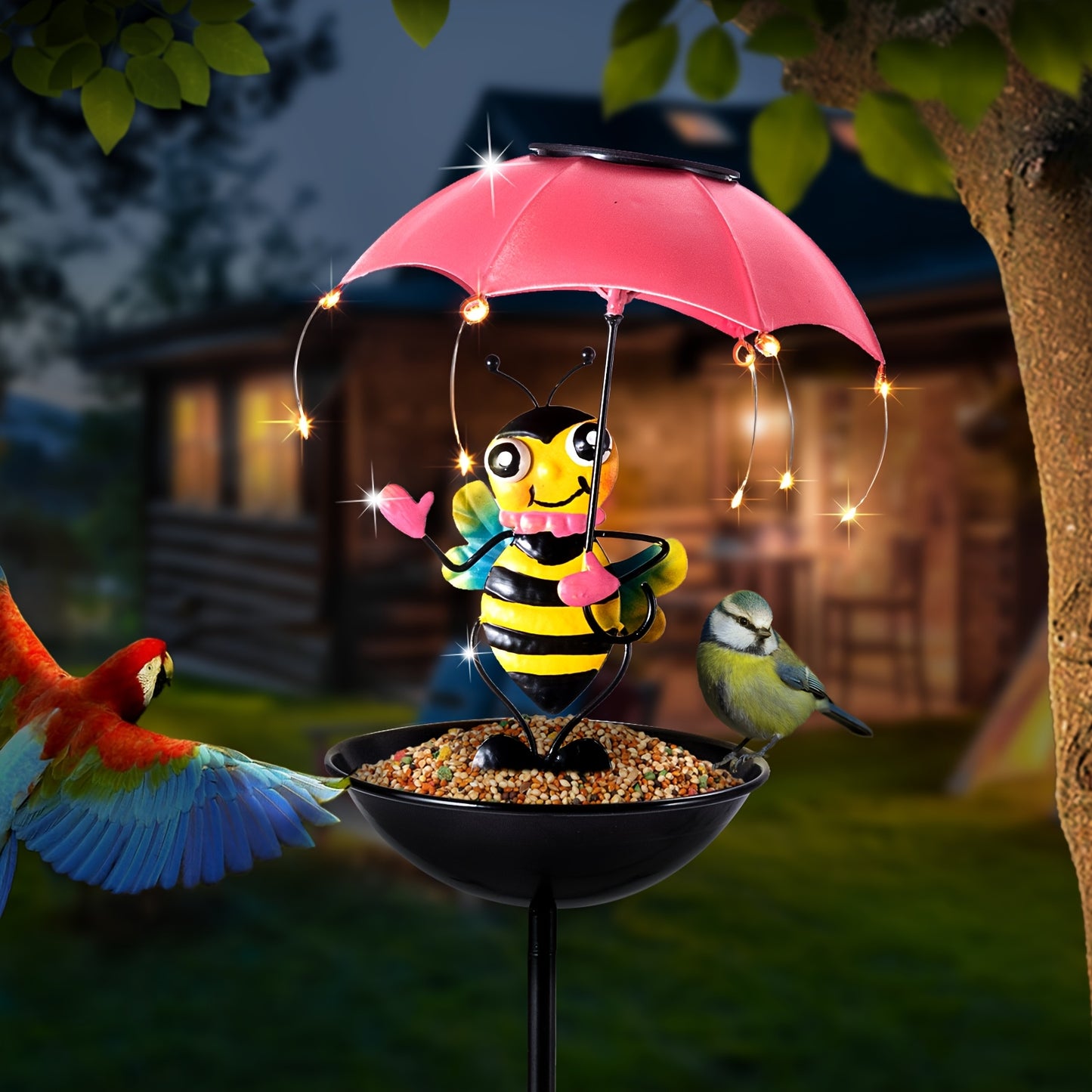 Solar Powered Animal Statue Light Hummingbird Squirrel