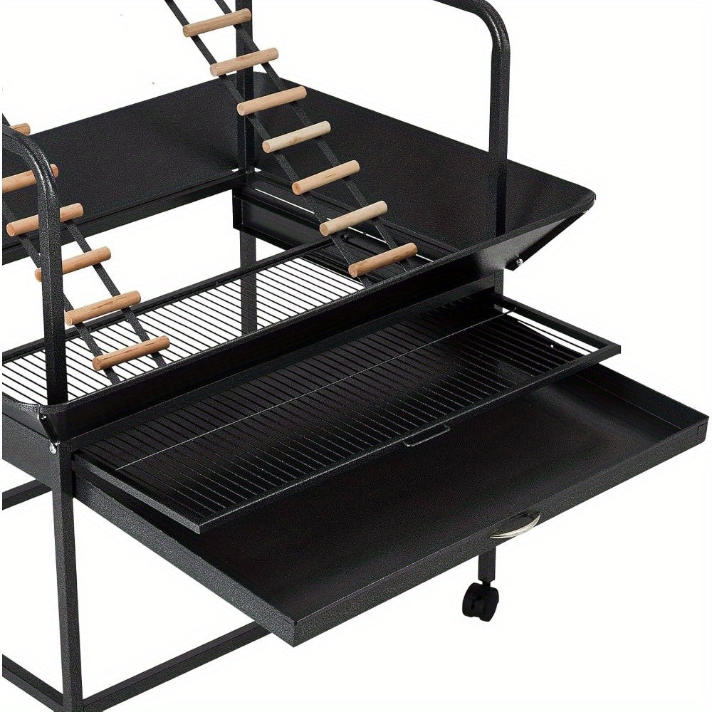 MERXENG Parrot Playstand With Wheels Heavy Duty Center