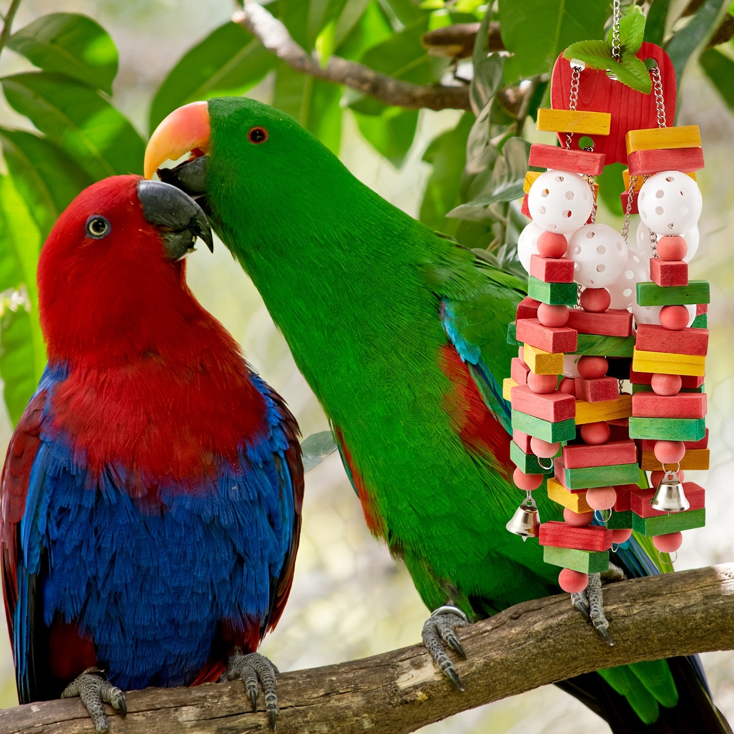 Durable Natural Wooden Parrot Chew Toy For Birds Activity
