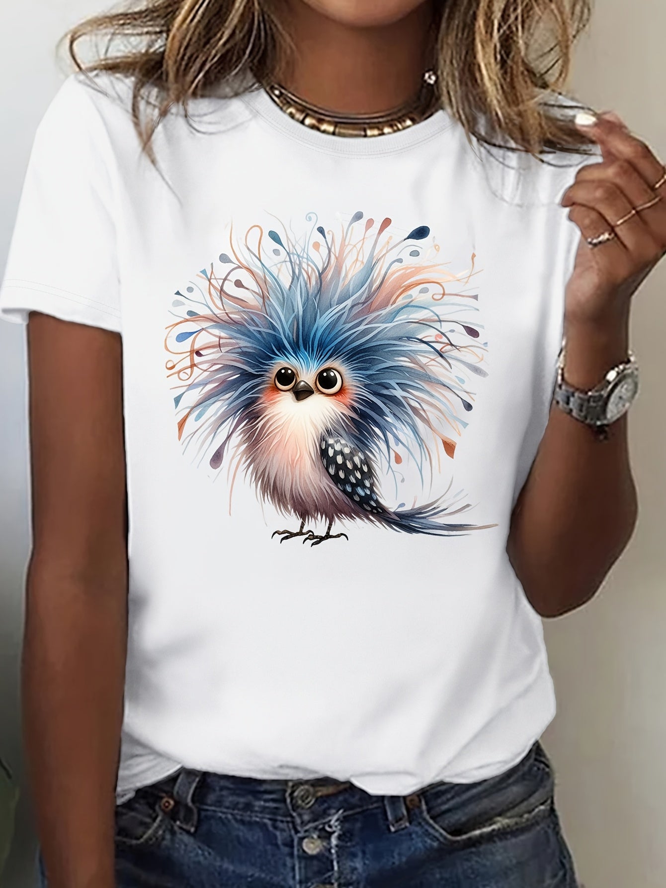 Funny Bird (22) Women's Spring/Summer Short Sleeve T-Shirt