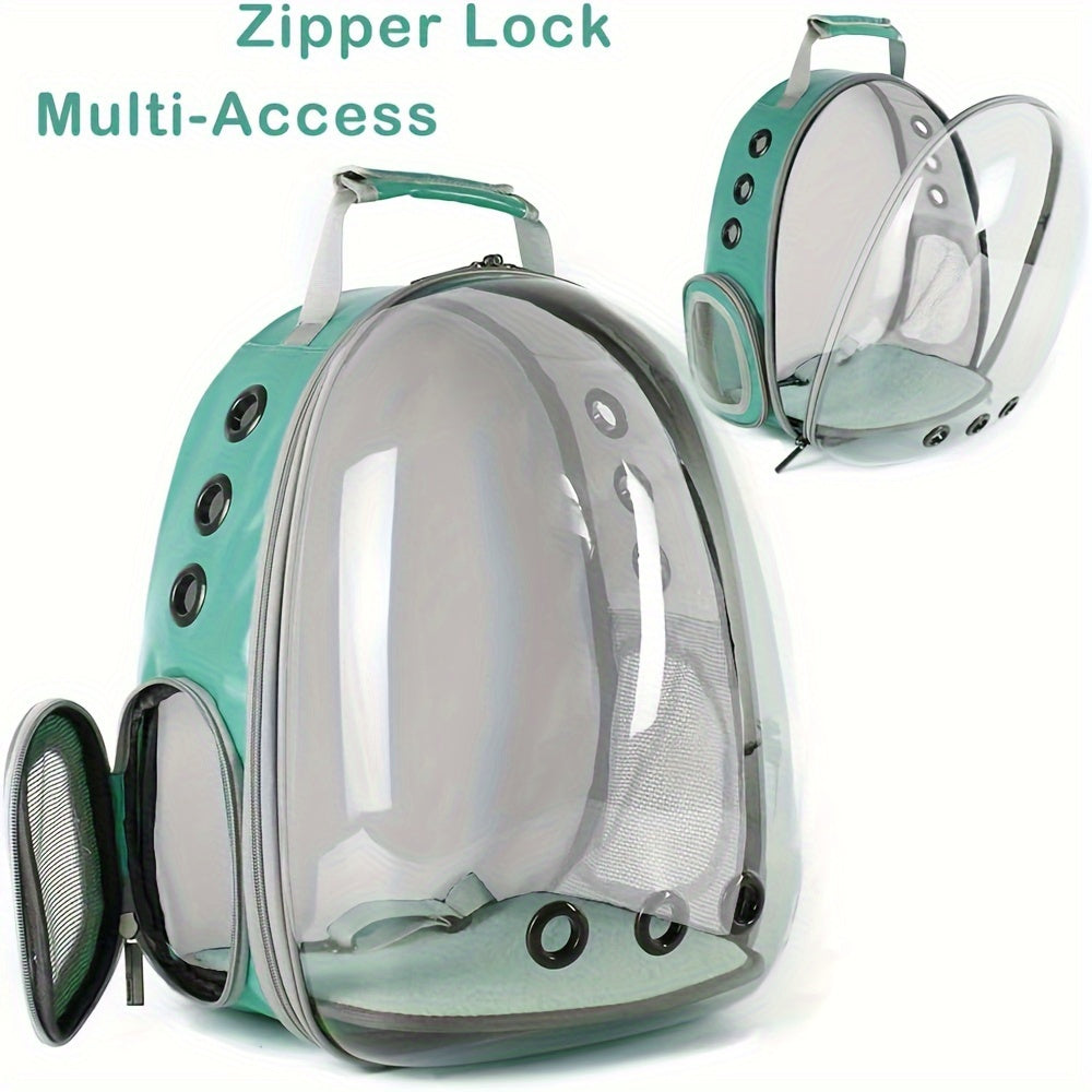 Bird Travel Carrier Backpack for Parakeets Budgies Cockatiels and Conures Zipper Closure Green Polyester