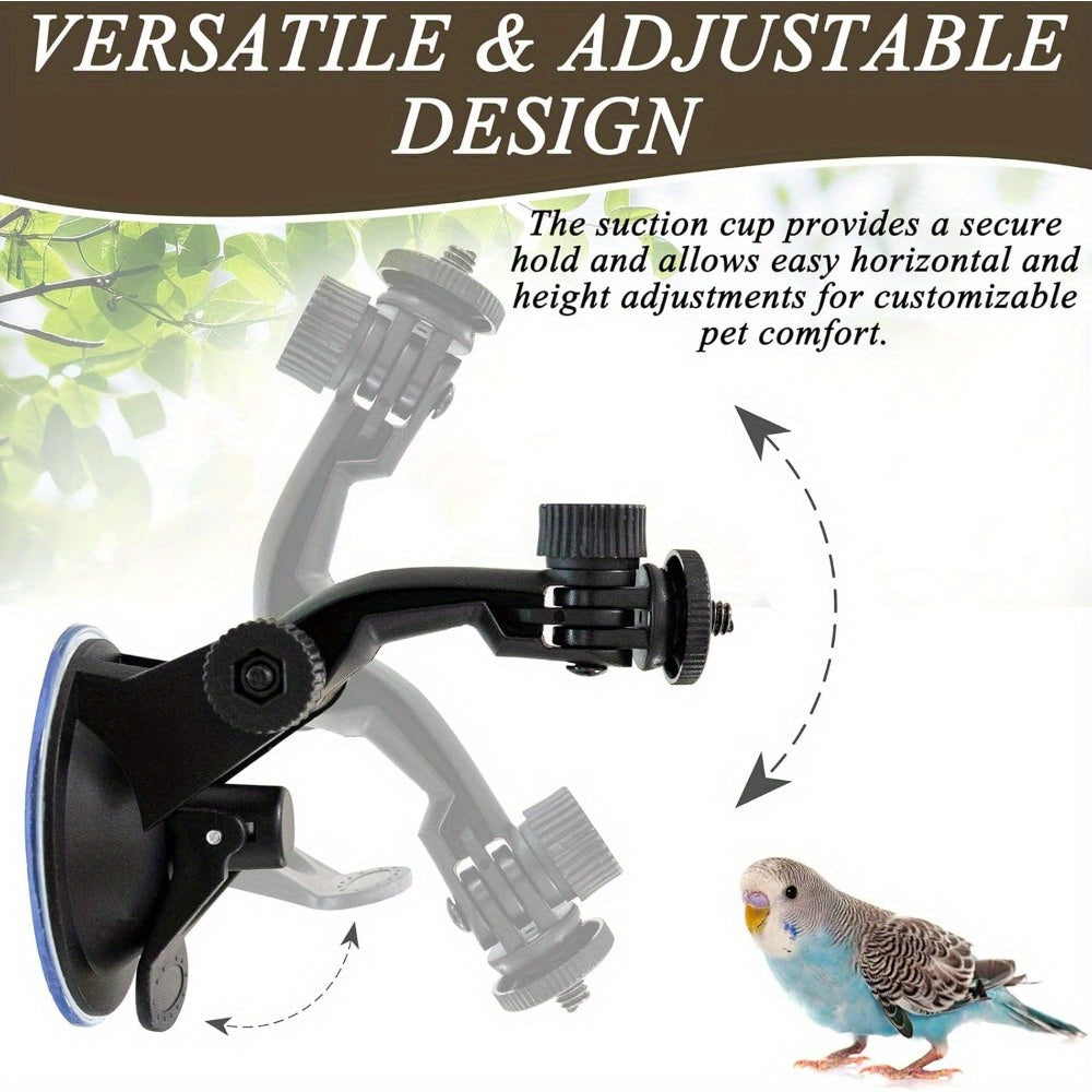 Movable Bird Rest Rack With Suction Cups PVC Windows