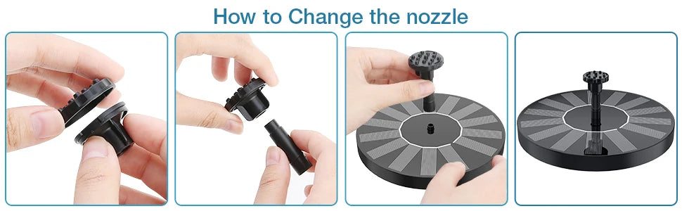 1.5W Solar Fountain Pump with 6 Nozzles for Ponds