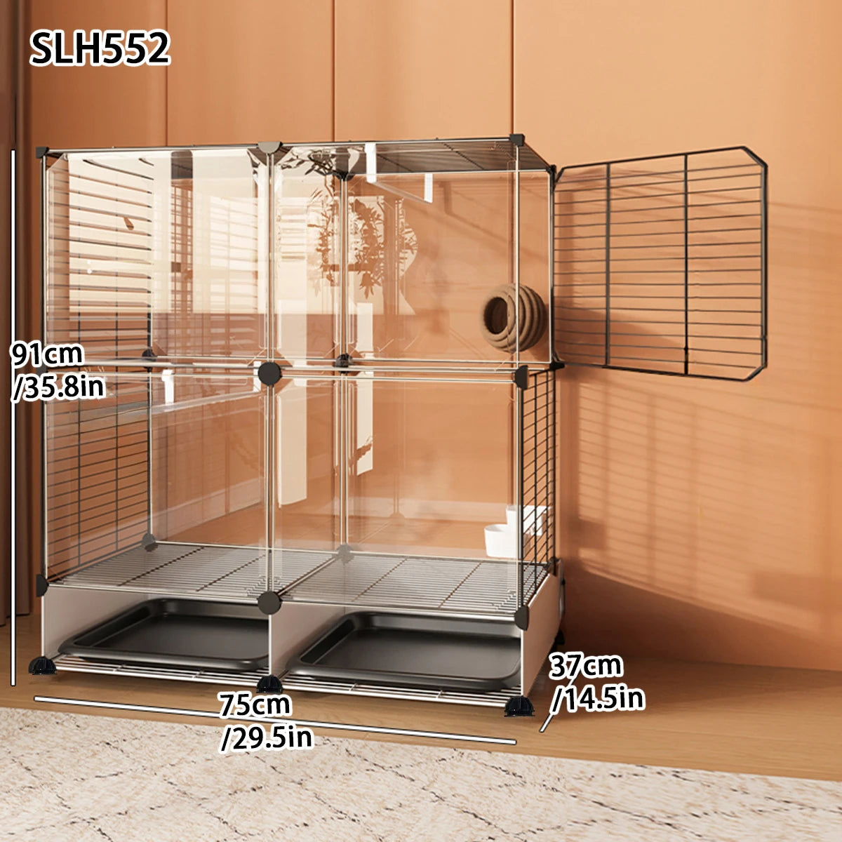Large Luxury Bird Cage for Cockatiels and Mynas Splash-Proof Tiger Skin Design