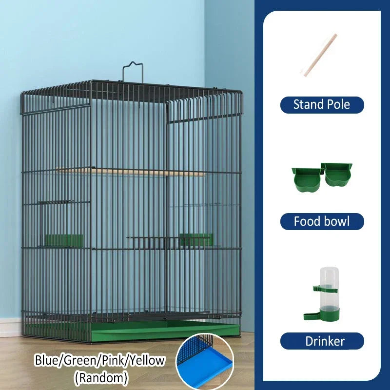 Large Bird Cage Breathable Breeding Parrot Cage Strong Standing Flying Many Birdcage with Bottom Tray Pigeon Cage Bird House Nest