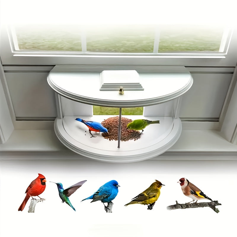 Window Bird Feeder Clear View Tray Easy Assembly Mounting