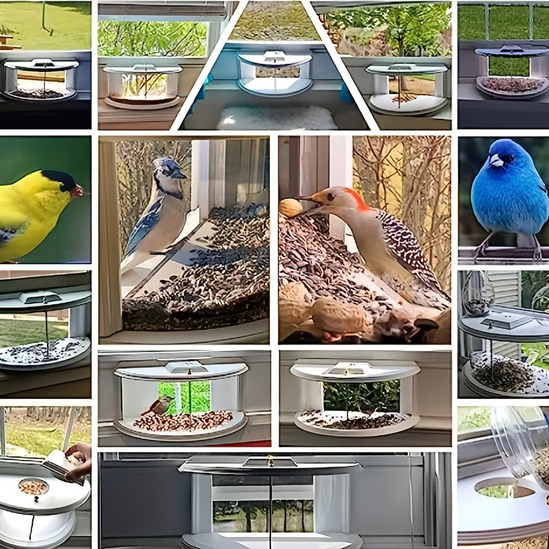 Window Bird Feeder Clear View Tray Easy Assembly Mounting