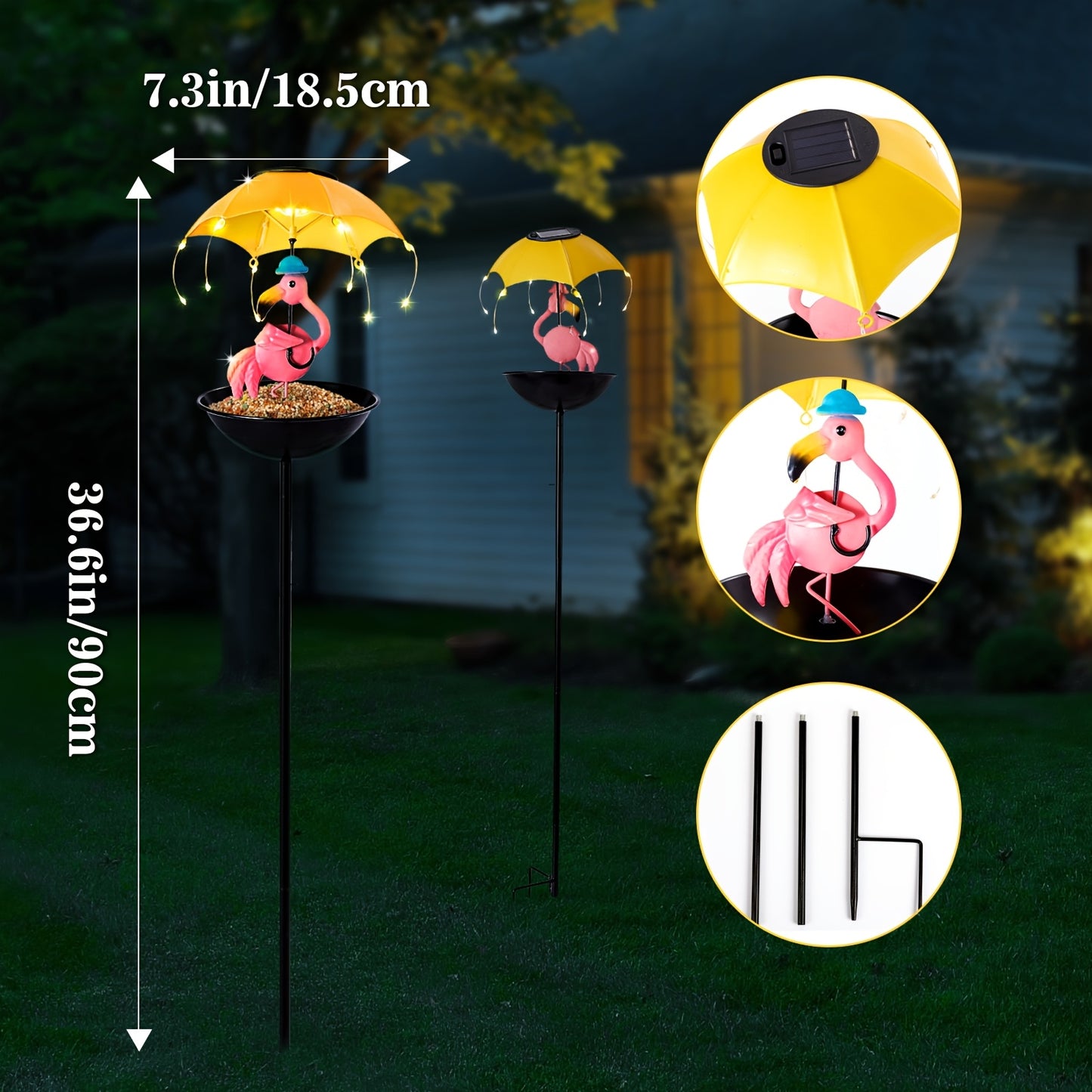 Solar Powered Animal Statue Light Hummingbird Squirrel