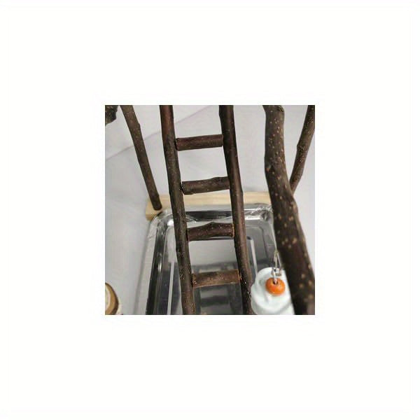 Parrots Playstand Bird Play Gym Stainless Steel and Wood Exercise Activity Center with Swings Ladders Chewing Toys Feeding Cups and Perch Stand for Conure Cockatiel Lovebirds Interactive Bird Playground for Mental and Physical Stimulation