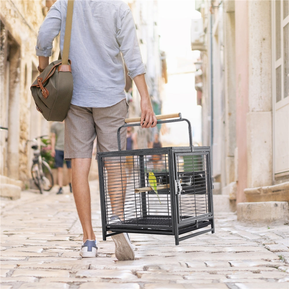 Costoffs Bird Cage Carrier With Seed Guard Litter Tray