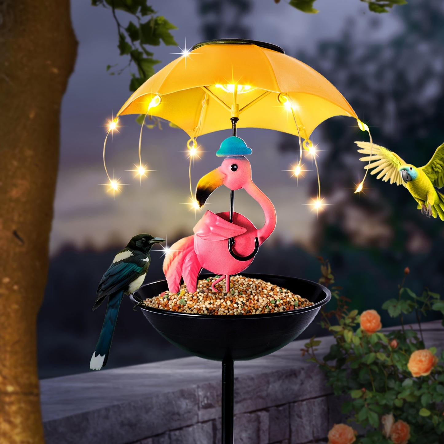 Solar Powered Animal Statue Light Hummingbird Squirrel