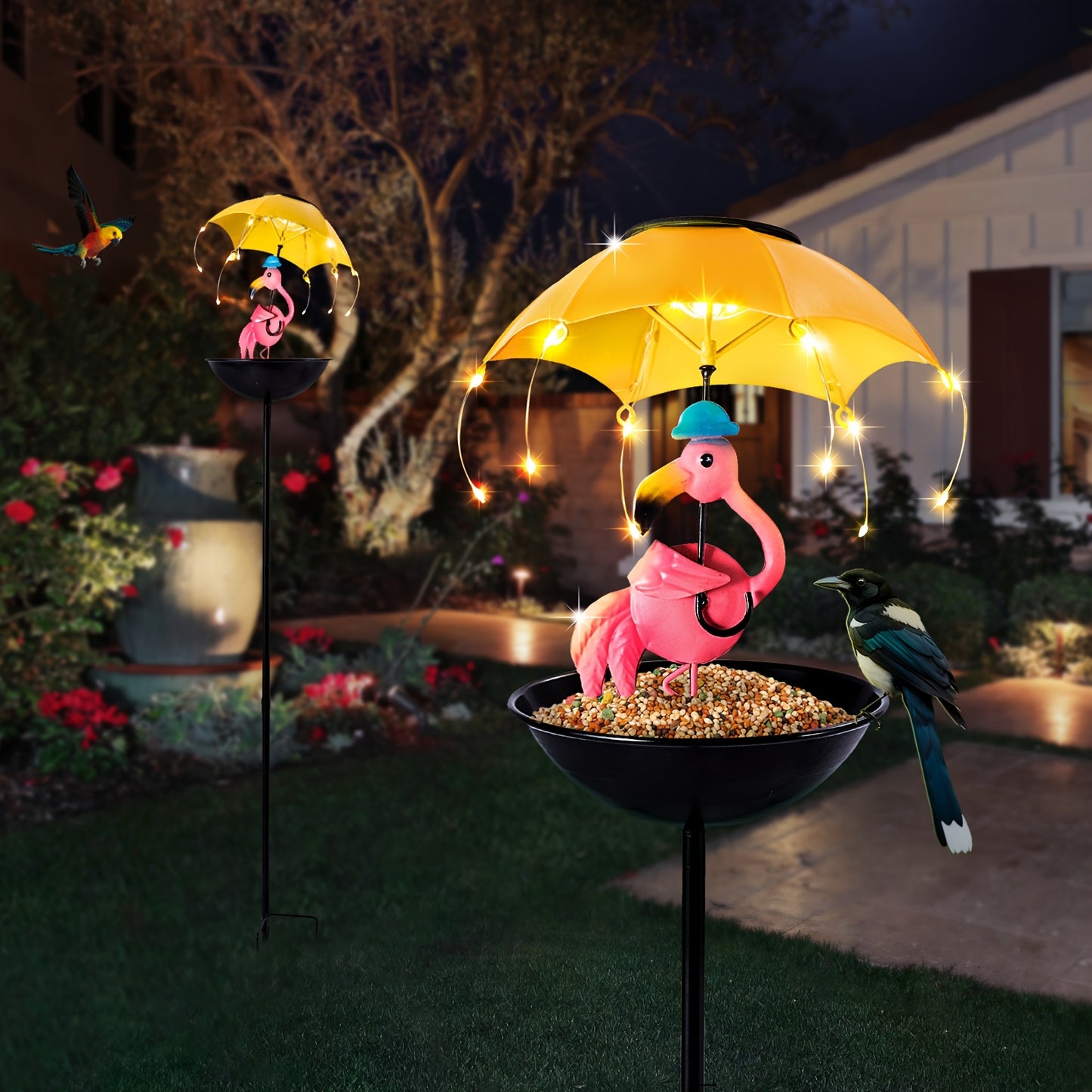 Solar Powered Animal Statue Light Hummingbird Squirrel