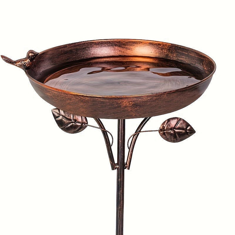 Garden Metal Bird Bath 12 Inch Bowl with 5 Prong Base Stake Vintage Outdoor Cast Iron Birdbath Standing Bird Feeder