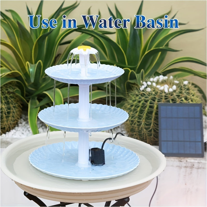 3.5W Solar Bird Bath Fountain Set Upgraded DIY Solar Fountain Detachable for Bird Bath Water Basin Garden Patio Pool Outdoor