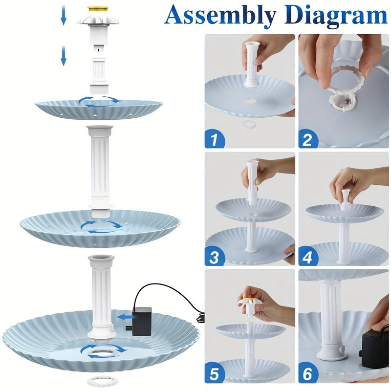 3.5W Solar Bird Bath Fountain Set Upgraded DIY Solar Fountain Detachable for Bird Bath Water Basin Garden Patio Pool Outdoor