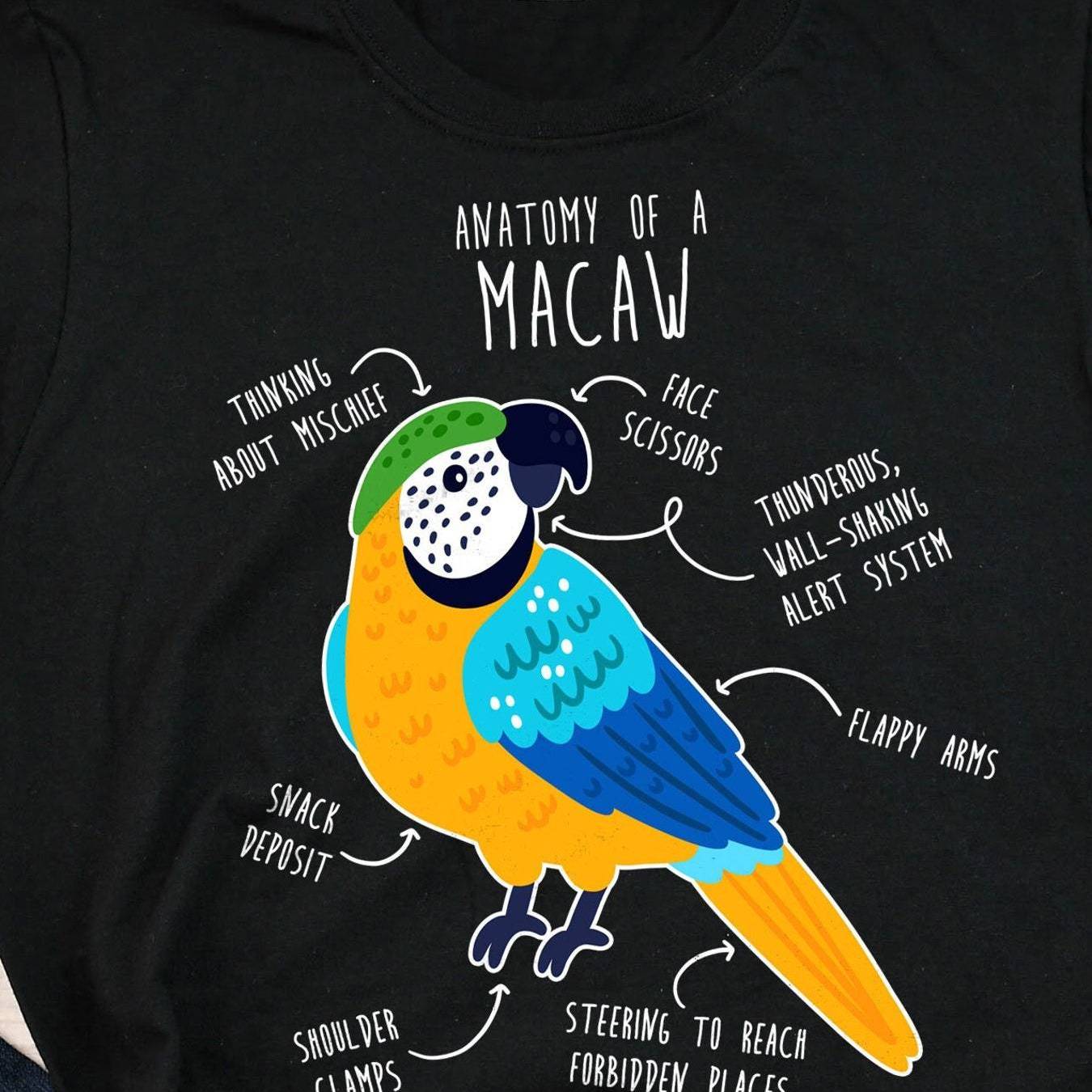 Blue And Golden Macaw Shirt For Funny Parrot Lovers