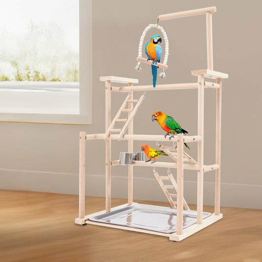 OUKANING Three Tier Bird Playstand Parrot Perch Gym