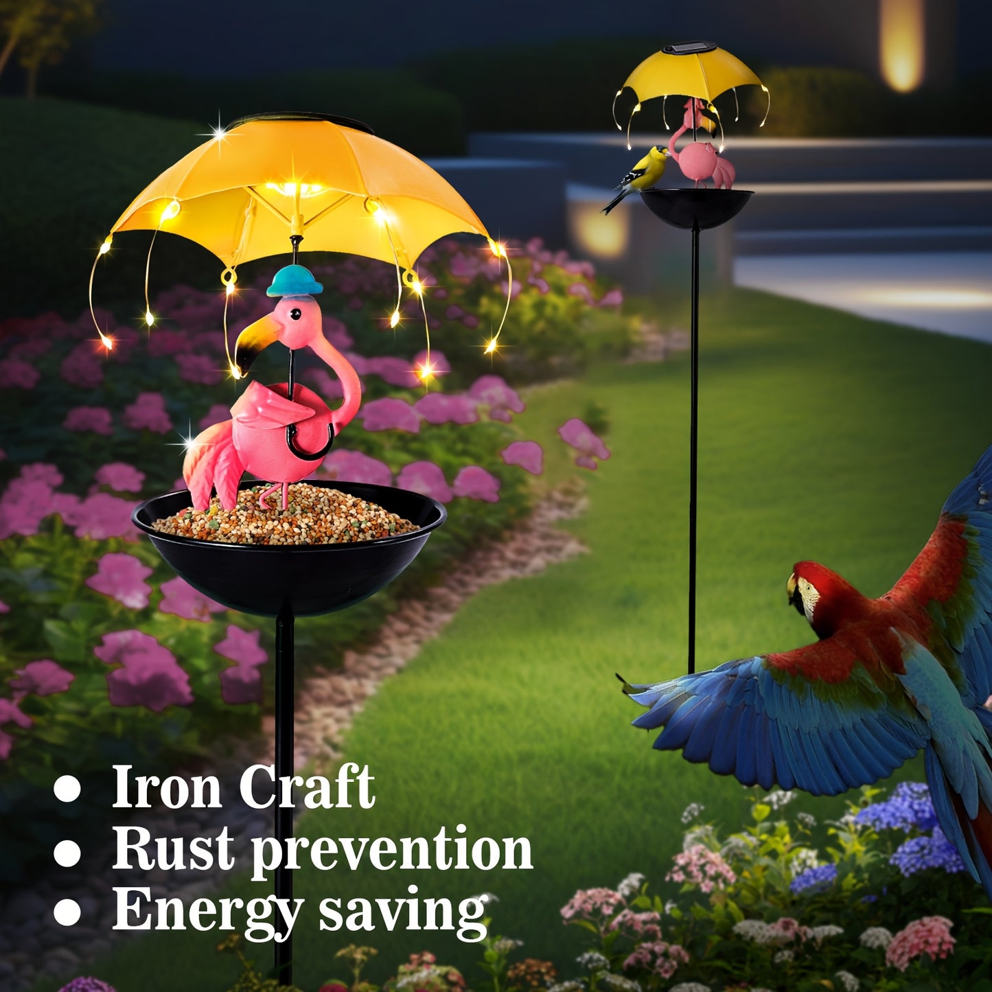 Solar Powered Animal Statue Light Hummingbird Squirrel