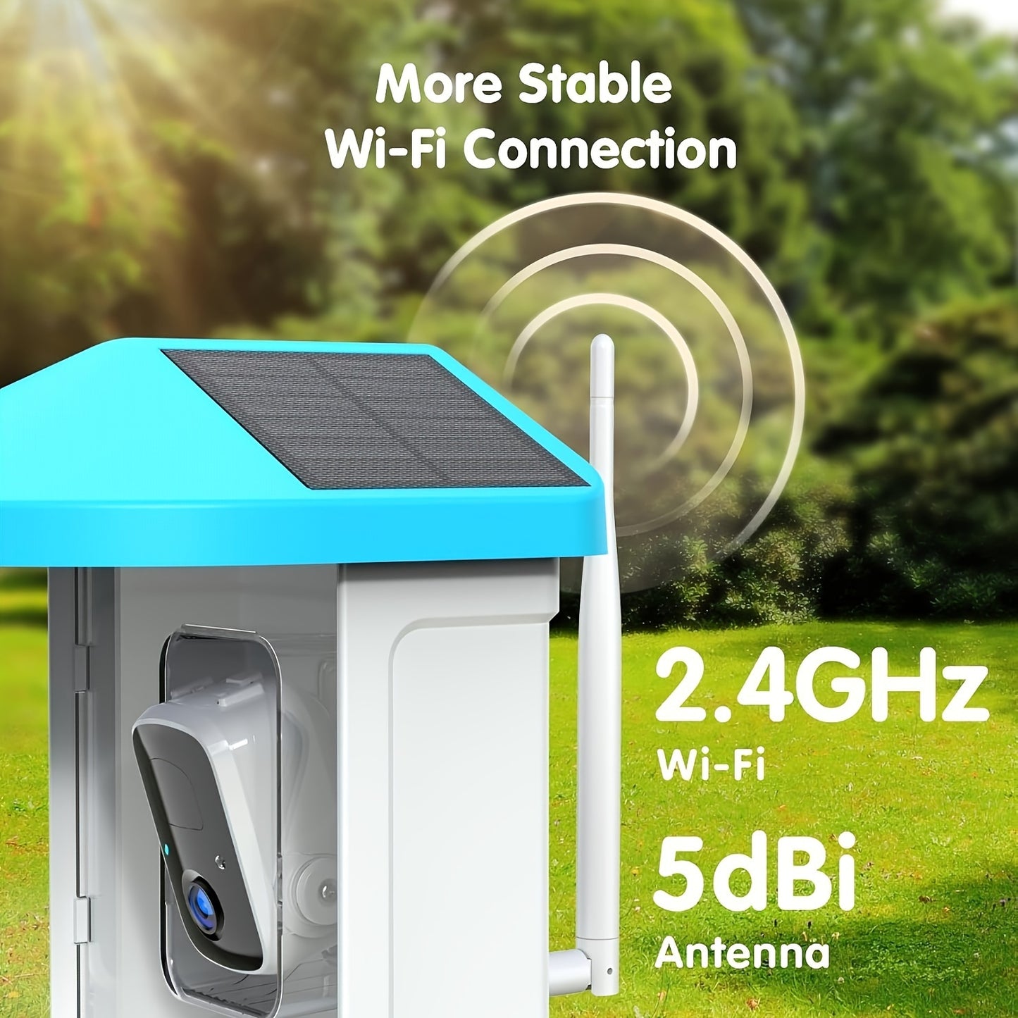 Solar Bird Feeder with Camera, 1080P HD Outdoor Watching