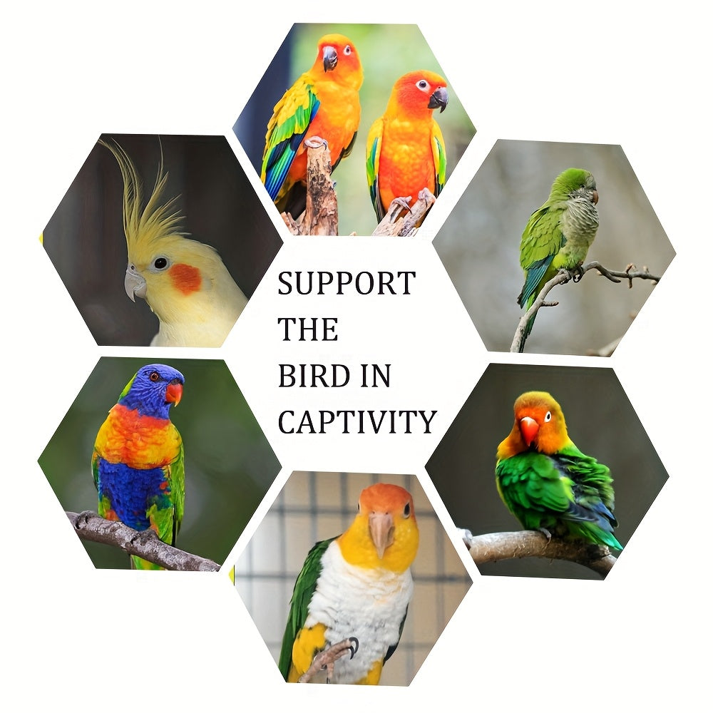 SINOPET Large Wrought Steel Bird Perch Stand 360 Degree Rotating Sturdy Metal Cage with Climbing Ladder and Feeding Station for Medium to Large Parrots Indoor Outdoor Use