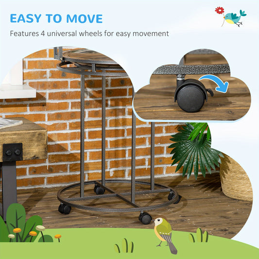 1pc PawHut Stainless Steel Parrot Stand with Toy Hook