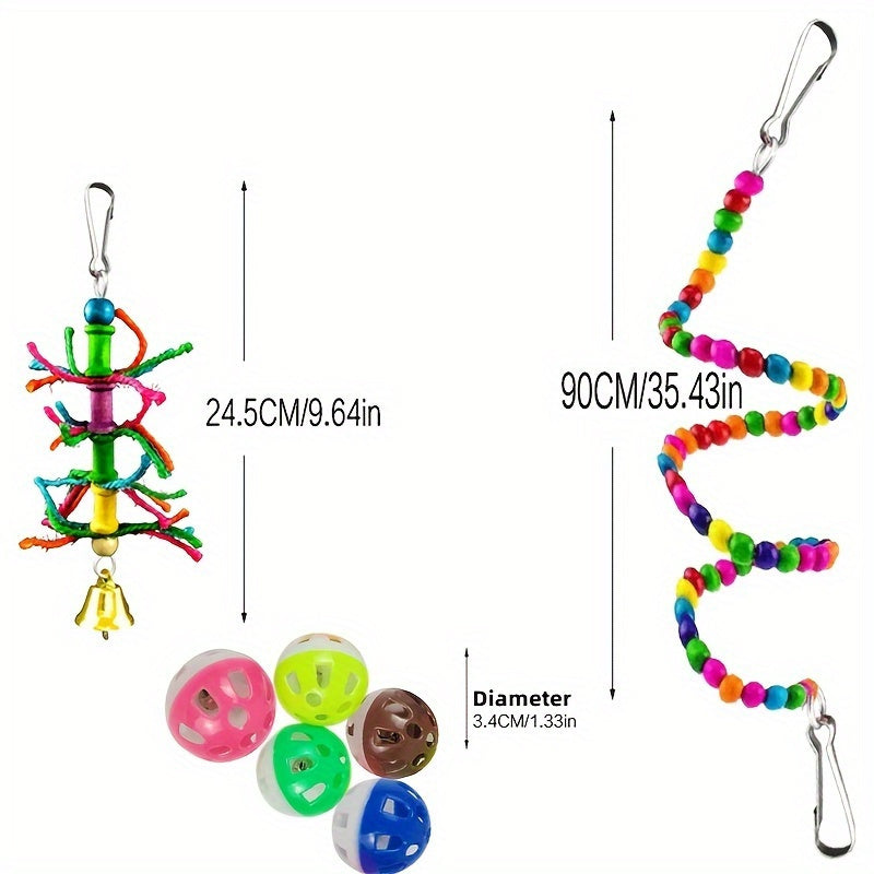 15 Pieces Ultimate Parakeet Toy Bundle Engage and Boost Your Parrots Mind with Colorful Durable Interactive Toys