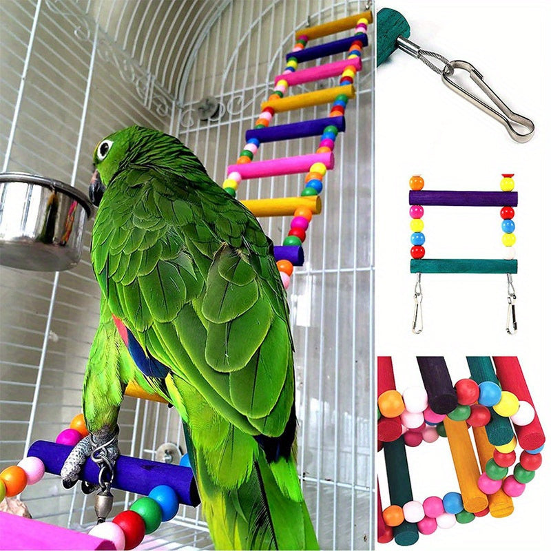 15 Pieces Ultimate Parakeet Toy Bundle Engage and Boost Your Parrots Mind with Colorful Durable Interactive Toys
