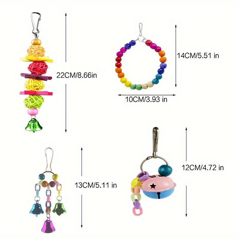 15 Pieces Ultimate Parakeet Toy Bundle Engage and Boost Your Parrots Mind with Colorful Durable Interactive Toys