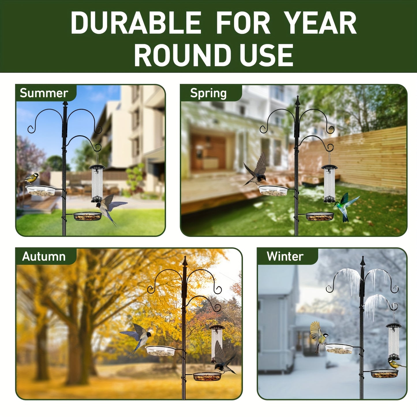 Wild Bird Feeding Station - Multi Feeder Kit For Garden