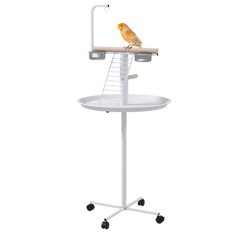 Bird Stand with Feeding Cups and Ladder for Parrots