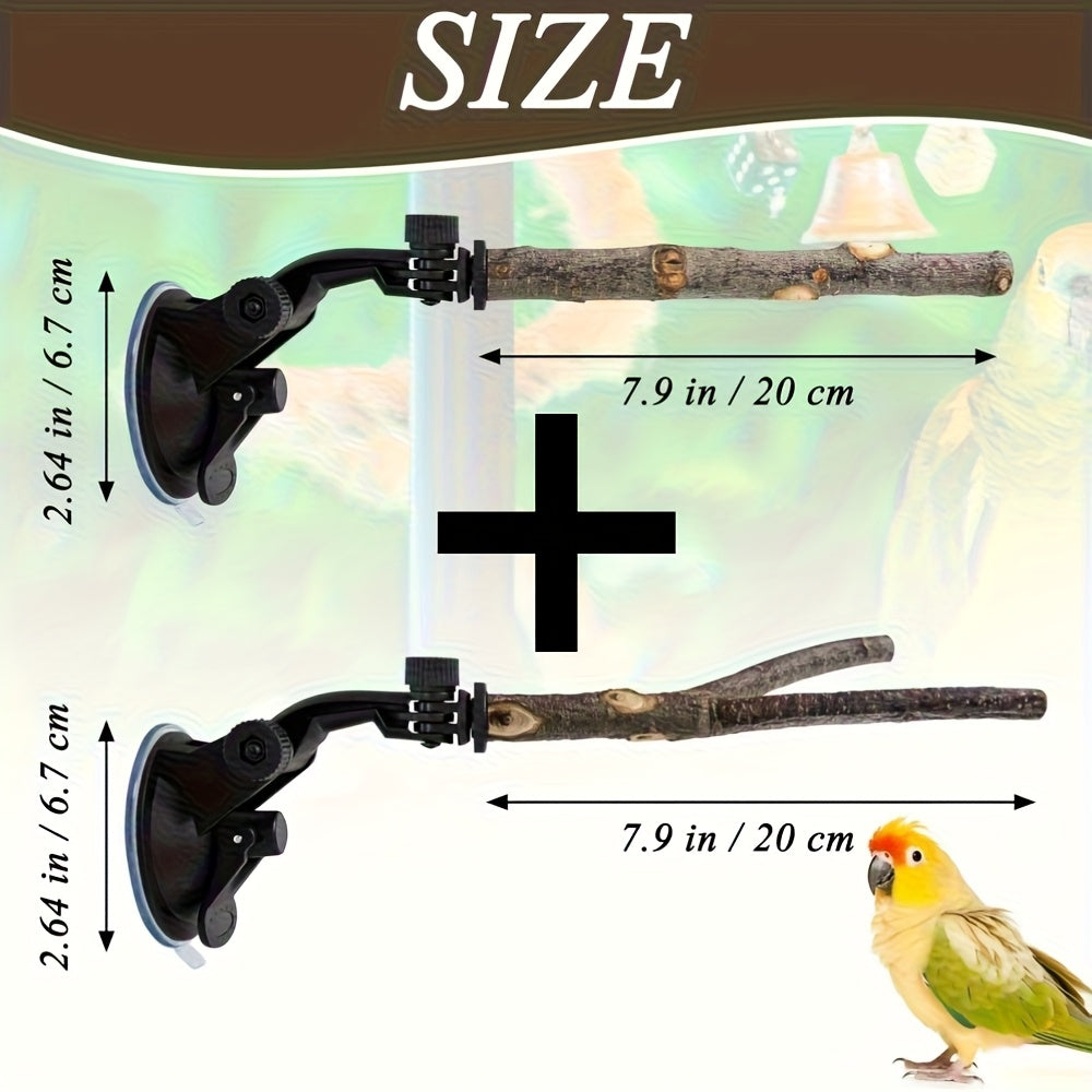 Movable Bird Rest Rack With Suction Cups PVC Windows