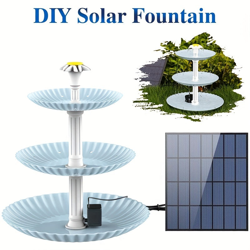 3.5W Solar Bird Bath Fountain Set Upgraded DIY Solar Fountain Detachable for Bird Bath Water Basin Garden Patio Pool Outdoor