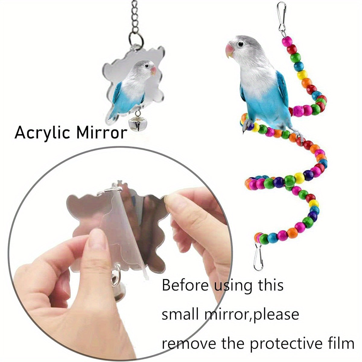 Bird Parakeet Cockatiel Toys Hammock Swing Climbing Ladders Wooden Perch Chewing Toy for Budgerigar Conures Love Birds Budgies