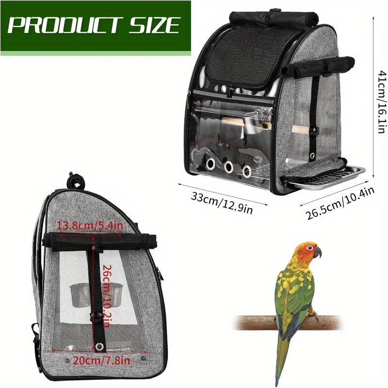 Bird Carrier Bag with Indestructible Stainless Steel Mesh