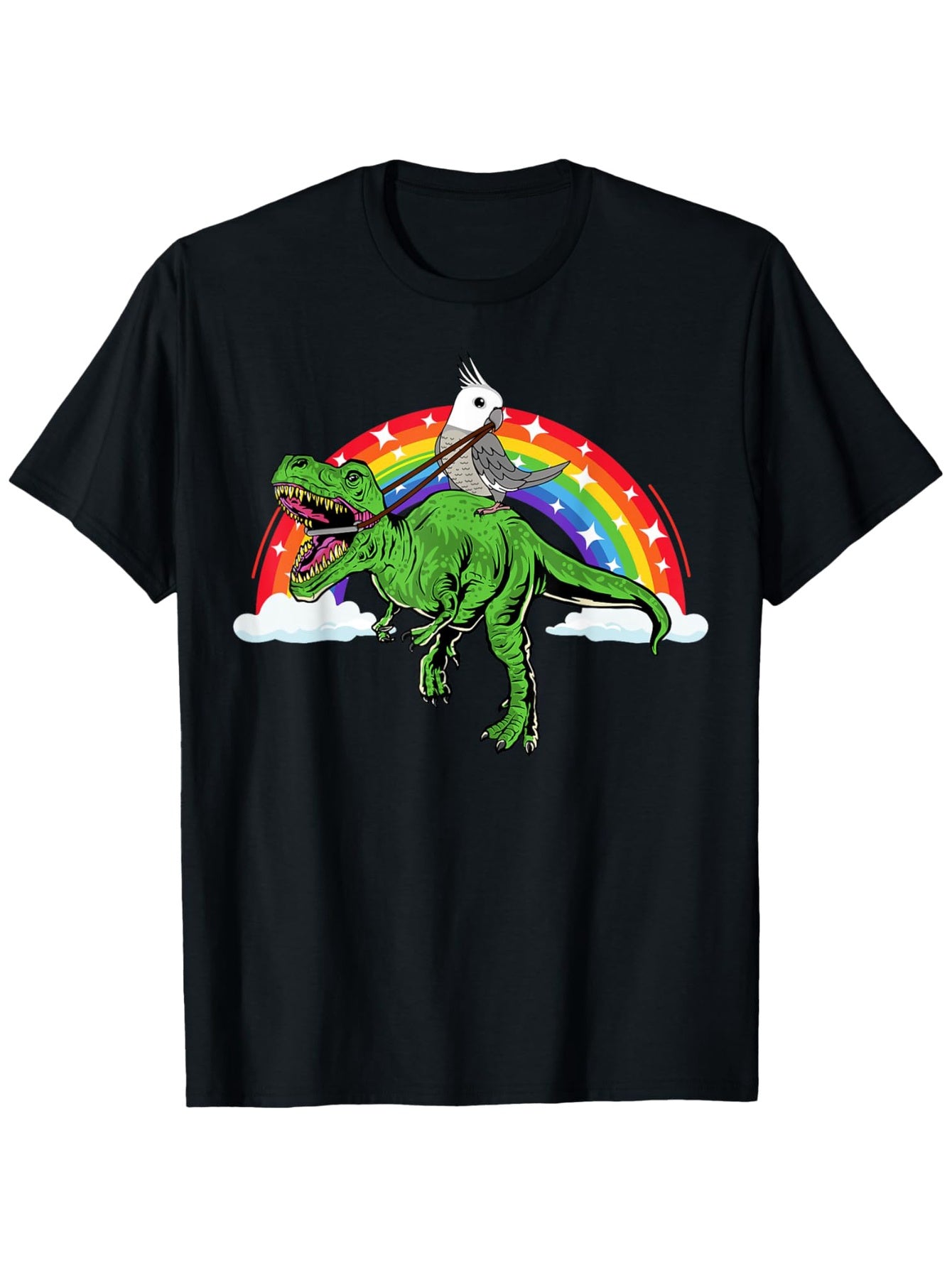 100% Cotton Parrot T-Shirt for Men and Women Black