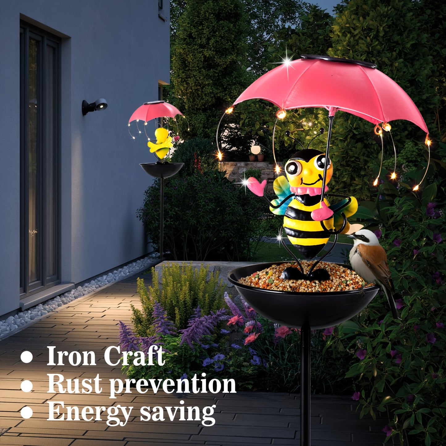 Solar Powered Animal Statue Light Hummingbird Squirrel