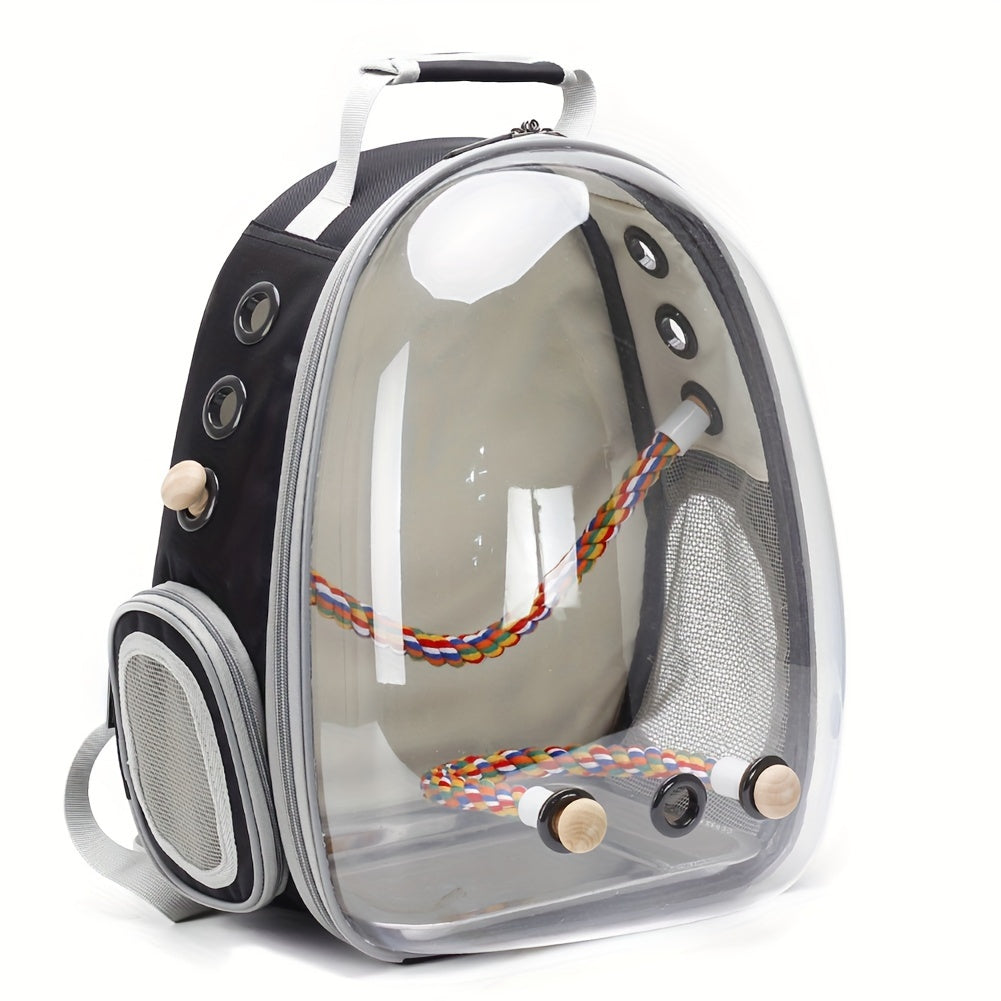 Bird Travel Carrier Backpack for Parakeets Budgies Cockatiels and Conures Zipper Closure Green Polyester