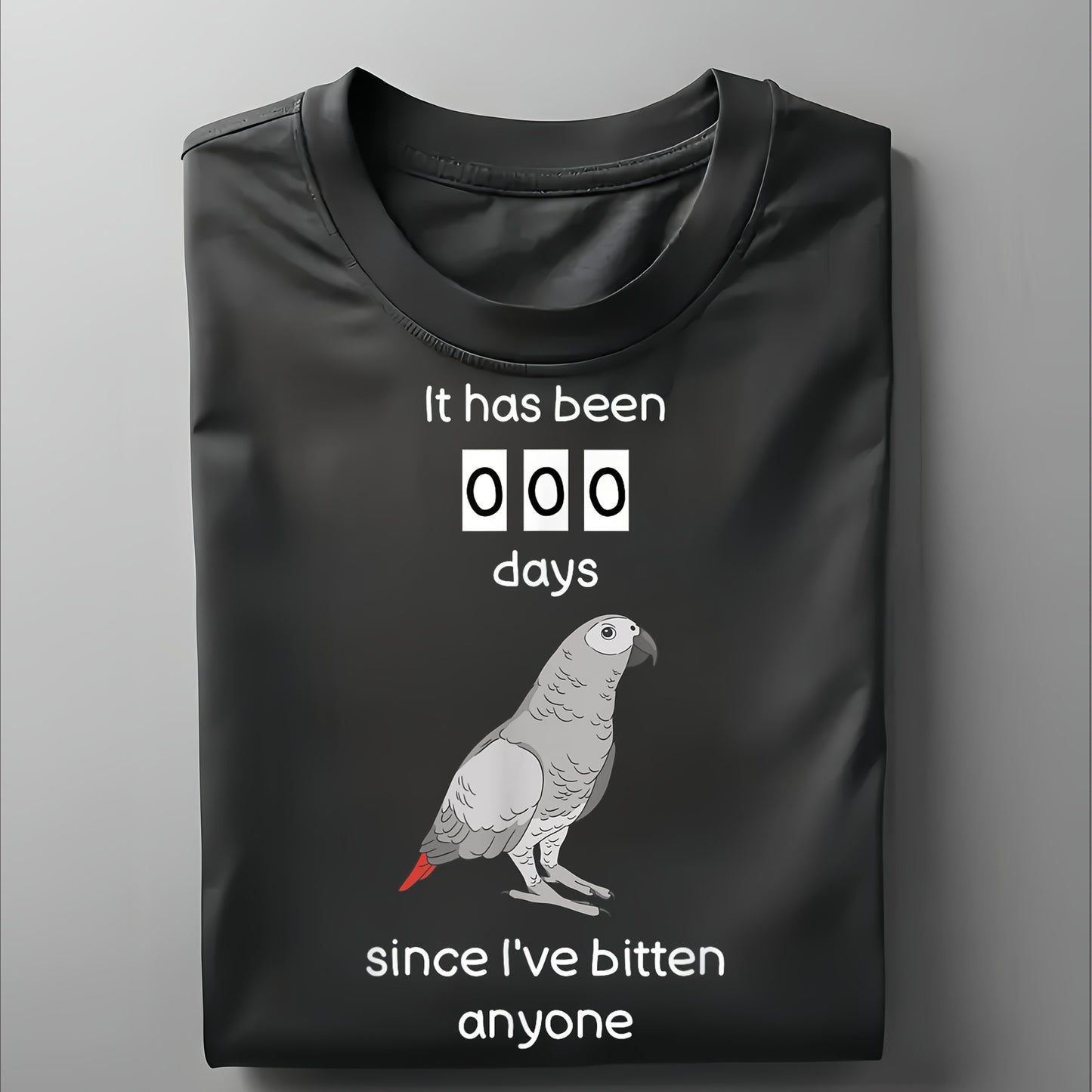 Humorous African Grey Parrot T-Shirt for Men 100% Cotton