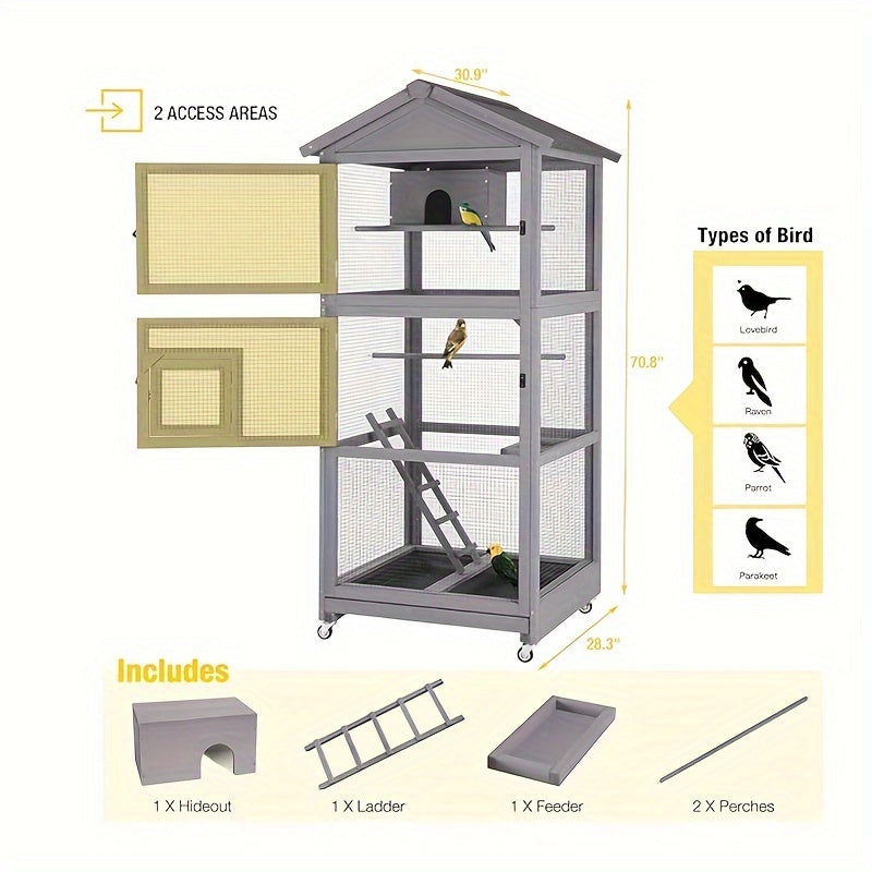Aivituvin Bird Cages Outdoor Aviary Indoor Parakeet Cage