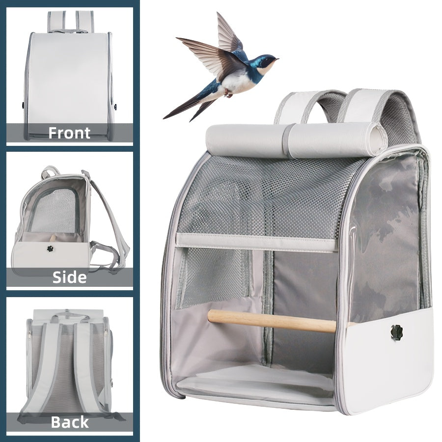 Portable Bird Travel Companion Bird Backpack Carrier With Standing Perch And Comfortable Mat For Outdoor Adventures