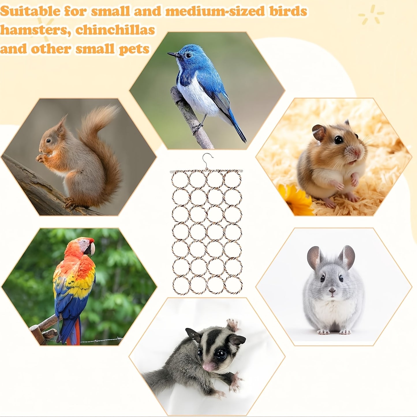 Bird Climbing Rope Net Toy For Cage And Perch Swing