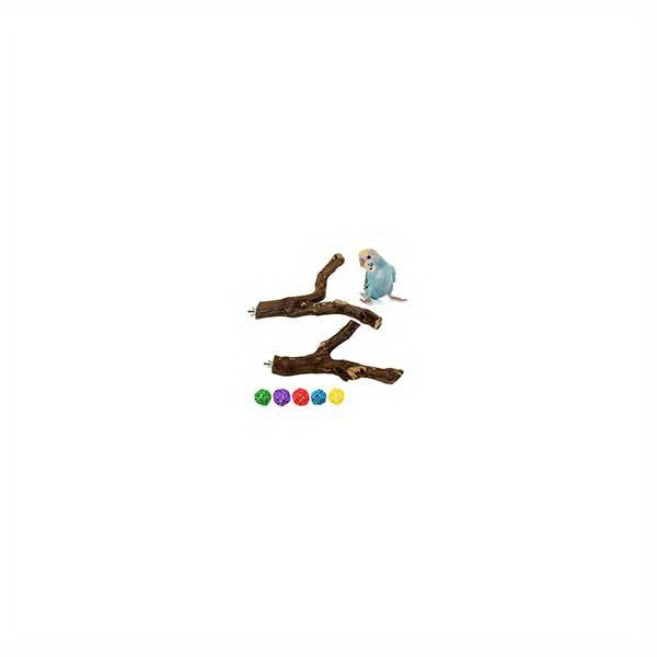Bird Playground Parrot Perch Stand Toys Wood Play Gym Activity Center Exercise Playpen Ladder Swing with Feeder Cups Chewing Toy and Tray