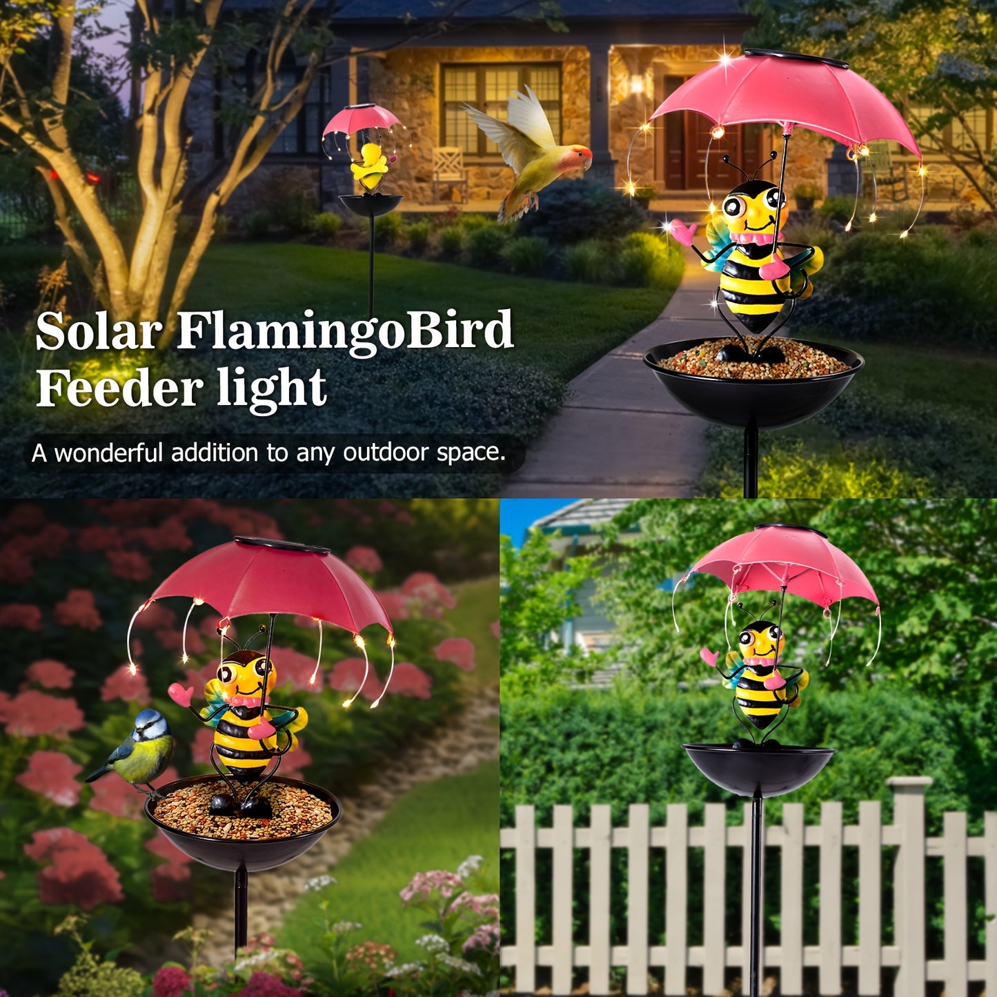 Solar Powered Animal Statue Light Hummingbird Squirrel
