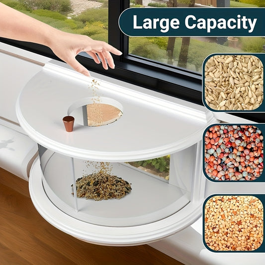 Window Bird Feeder Clear View Tray Easy Assembly Mounting