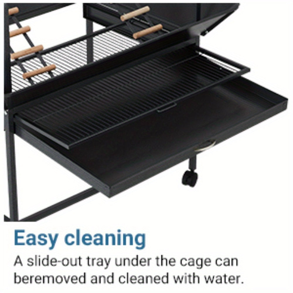 MERXENG Parrot Playstand With Wheels Heavy Duty Center