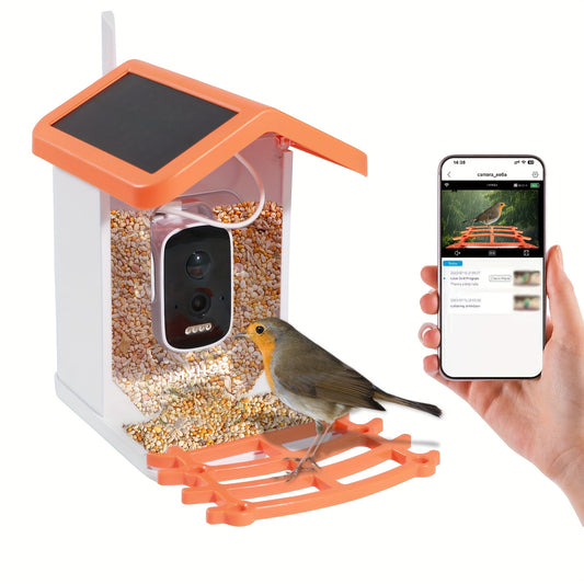 1pc AI Smart Bird Feeder with Solar & Type-C Charging